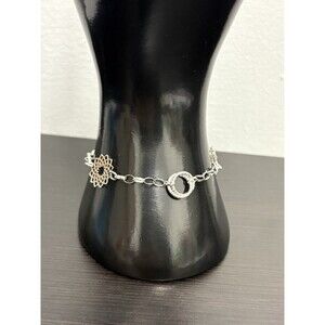 .925 Sterling Silver Bracelet Zatos 7 Inches Retails $89.99 Circles Flower Heart